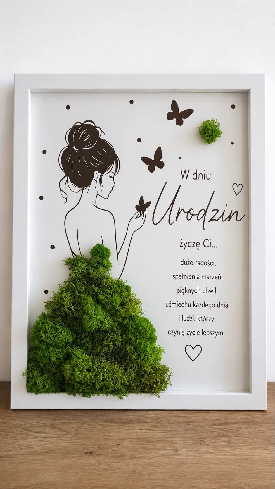 Obraz z Mchem Chrobotkiem „Pani w sukni” 40x30 cm