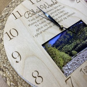 Personalizowany zegar ze zdjęciem – prezent dla Babci, Dziadka, Mamy, Taty